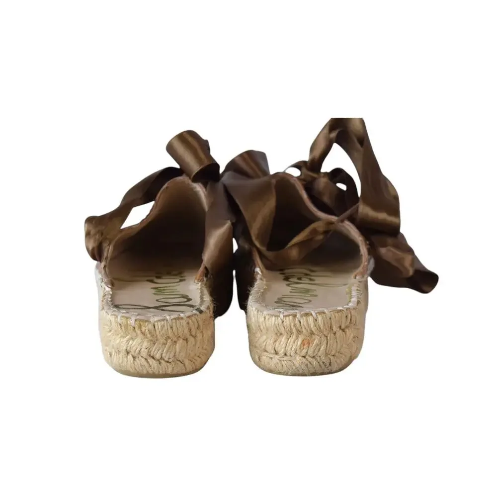 Sam Edelman Brown Leather Lace Up Espadrilles EU 37 (US 7)